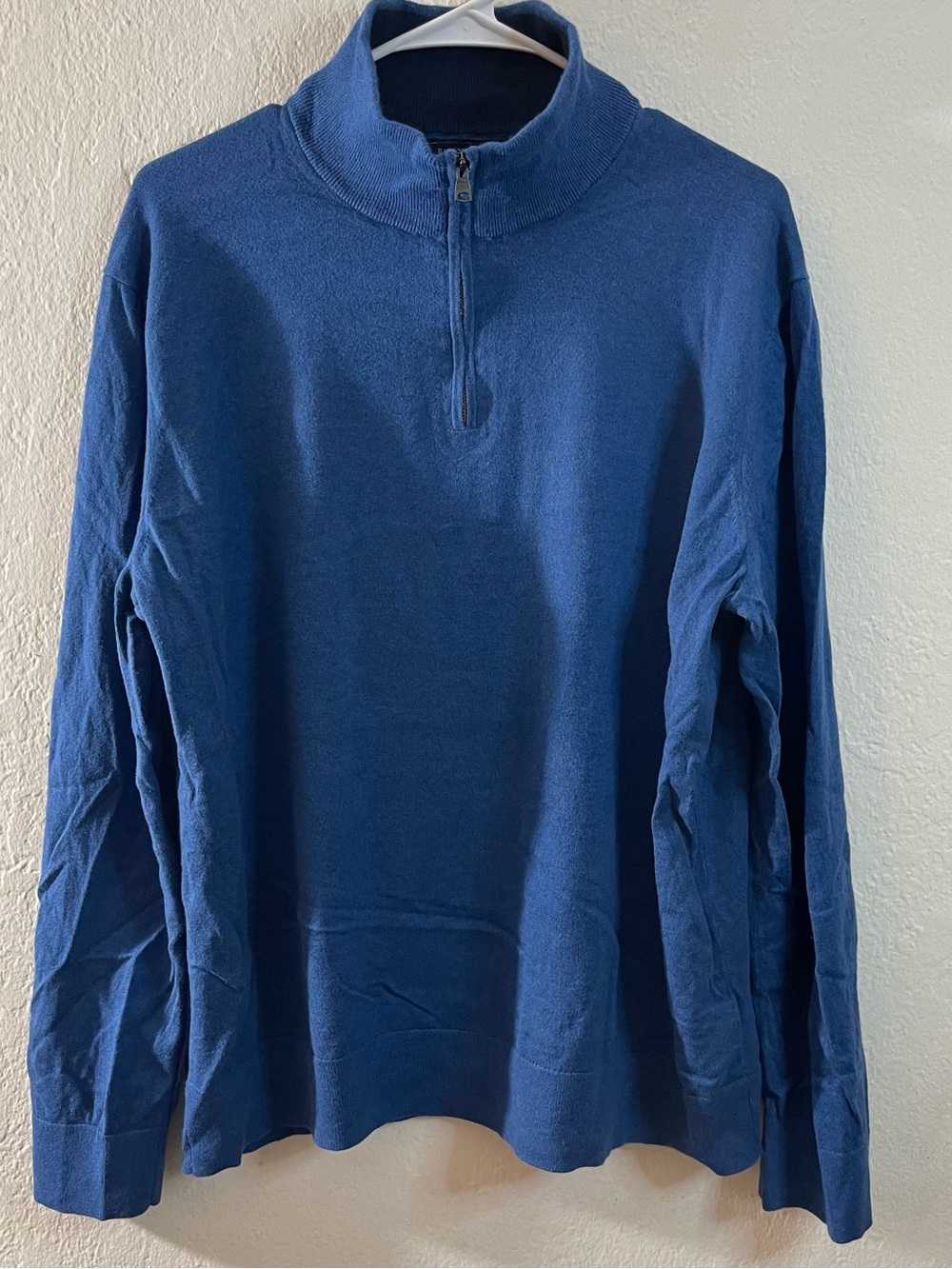 Banana Republic Premium Cotton Cashmere 1/4 Zip Sweater XL Old Money Academia